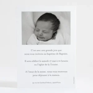 Faire-part de bapteme Initiale bouquet*Faire-part Elégant Outlet