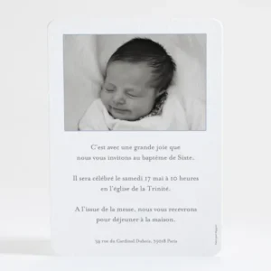 Faire-part de bapteme Initiale bouquet*Faire-part Elégant Outlet