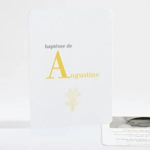Faire-part de bapteme Initiale bouquet*Faire-part Elégant Outlet