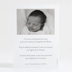 Faire-part de bapteme Initiale bouquet*Faire-part Elégant Outlet