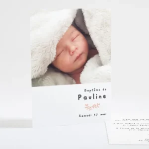 Faire-part de bapteme Jeune pousse*Faire-part Elégant Discount