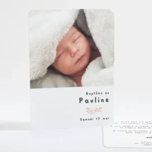 Faire-part de bapteme Jeune pousse*Faire-part Elégant Discount