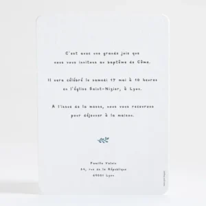 Faire-part de bapteme Jeune pousse*Faire-part Elégant Discount