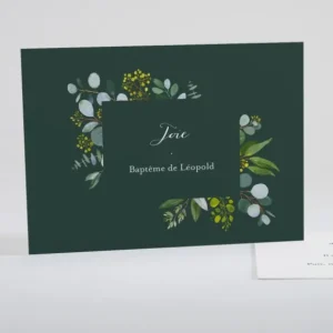 Faire-part de bapteme Jolis vegetaux*Faire-part Elégant Best