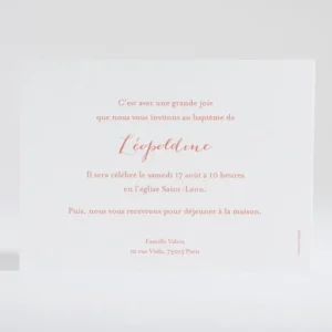 Faire-part de bapteme Jolis vegetaux*Faire-part Elégant Best