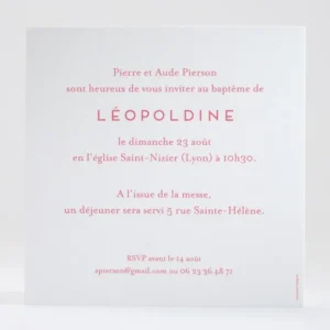 Faire-part de bapteme Laudate*Faire-part Elégant Online