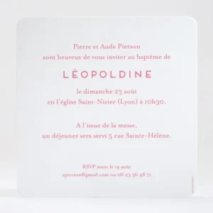 Faire-part de bapteme Laudate*Faire-part Elégant Online