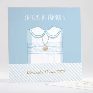 Faire-part de bapteme Medaille*Faire-part Elégant Online