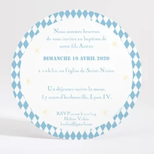 Faire-part de bapteme Medaille de bapteme*Faire-part Elégant New