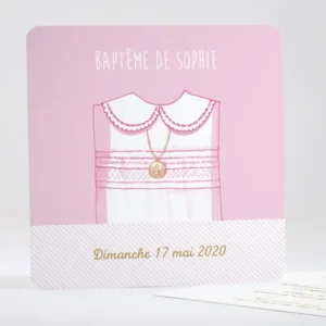 Faire-part de bapteme Medaille*Faire-part Elégant Online