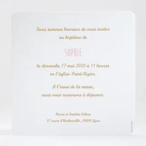 Faire-part de bapteme Medaille*Faire-part Elégant Online