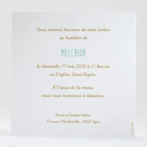 Faire-part de bapteme Medaille*Faire-part Elégant Online