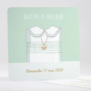Faire-part de bapteme Medaille*Faire-part Elégant Online