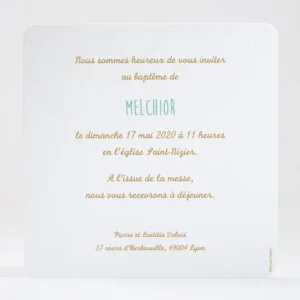 Faire-part de bapteme Medaille*Faire-part Elégant Online