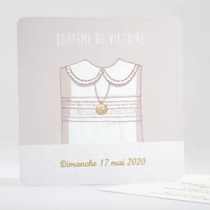 Faire-part de bapteme Medaille*Faire-part Elégant Online
