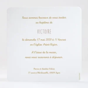 Faire-part de bapteme Medaille*Faire-part Elégant Online