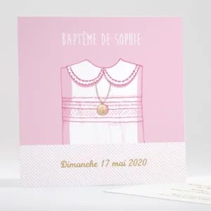 Faire-part de bapteme Medaille*Faire-part Elégant Online