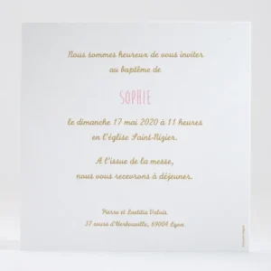 Faire-part de bapteme Medaille*Faire-part Elégant Online