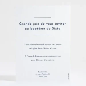 Faire-part de bapteme Minimaliste*Faire-part Elégant Sale