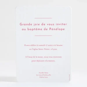 Faire-part de bapteme Minimaliste*Faire-part Elégant Sale