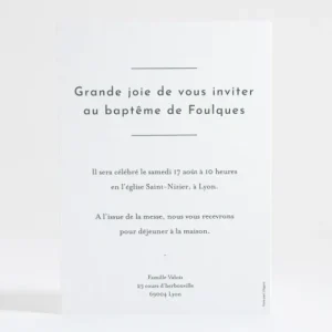 Faire-part de bapteme Minimaliste*Faire-part Elégant Sale