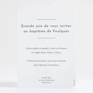 Faire-part de bapteme Minimaliste*Faire-part Elégant Sale