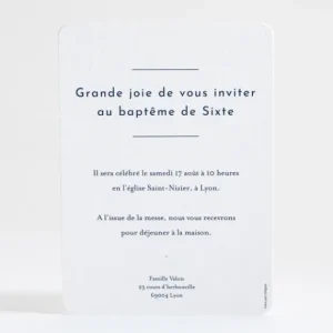Faire-part de bapteme Minimaliste*Faire-part Elégant Sale