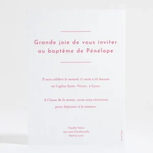 Faire-part de bapteme Minimaliste*Faire-part Elégant Sale