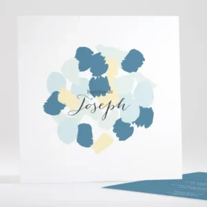Faire-part de bapteme Palette aquarelle*Faire-part Elégant Online