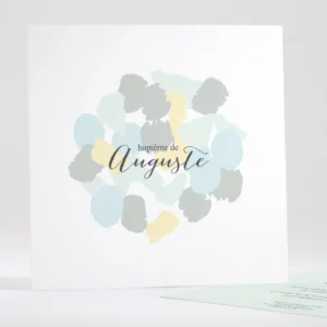 Faire-part de bapteme Palette aquarelle*Faire-part Elégant Online
