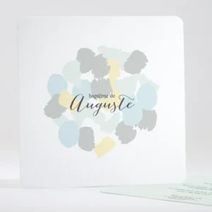 Faire-part de bapteme Palette aquarelle*Faire-part Elégant Online
