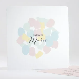 Faire-part de bapteme Palette aquarelle*Faire-part Elégant Online