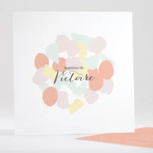Faire-part de bapteme Palette aquarelle*Faire-part Elégant Online
