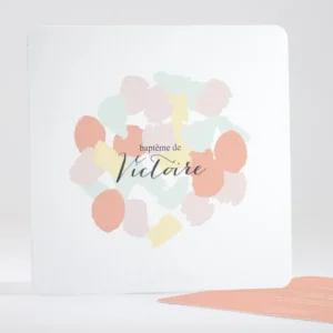 Faire-part de bapteme Palette aquarelle*Faire-part Elégant Online