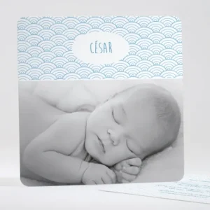 Faire-part de bapteme Pattern vagues*Faire-part Elégant New