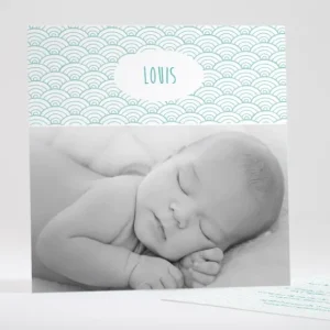 Faire-part de bapteme Pattern vagues*Faire-part Elégant New