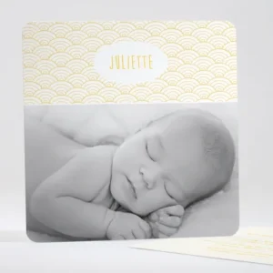 Faire-part de bapteme Pattern vagues*Faire-part Elégant New