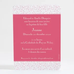 Faire-part de bapteme Petit ange feuillage*Faire-part Elégant Best
