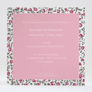 Faire-part de bapteme Petit chapelet liberty*Faire-part Elégant Hot