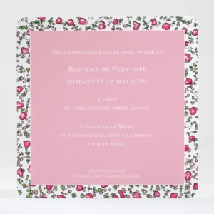 Faire-part de bapteme Petit chapelet liberty*Faire-part Elégant Hot