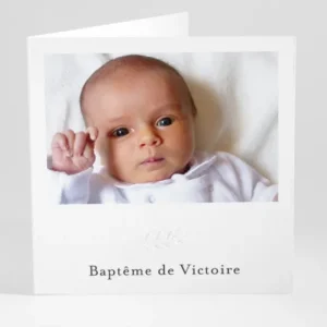 Faire-part de bapteme Petit feuillage*Faire-part Elégant New