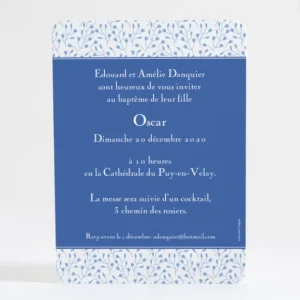 Faire-part de bapteme Petit ange feuillage*Faire-part Elégant Best
