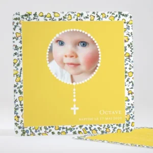 Faire-part de bapteme Petit chapelet liberty*Faire-part Elégant Hot