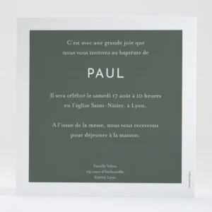 Faire-part de bapteme Rameau*Faire-part Elégant Best