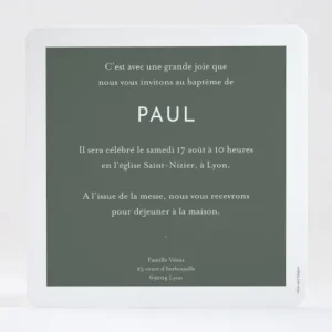 Faire-part de bapteme Rameau*Faire-part Elégant Best