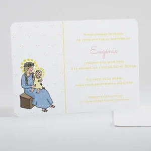 Faire-part de bapteme Sur les genoux de Marie*Faire-part Elégant Discount
