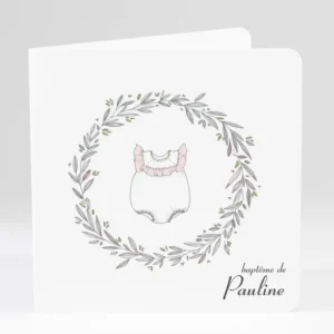Faire-part de bapteme Tenue d'un grand jour*Faire-part Elégant Online