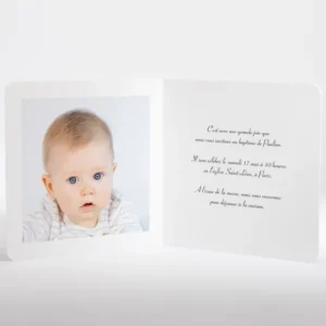Faire-part de bapteme Tenue d'un grand jour*Faire-part Elégant Online
