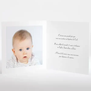 Faire-part de bapteme Tenue d'un grand jour*Faire-part Elégant Online