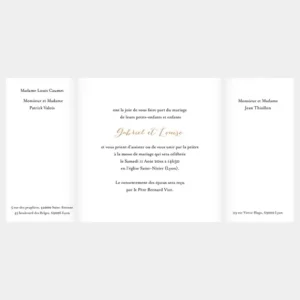 Faire-part de mariage Arlette & albin triptyque*Faire-part Elégant Clearance